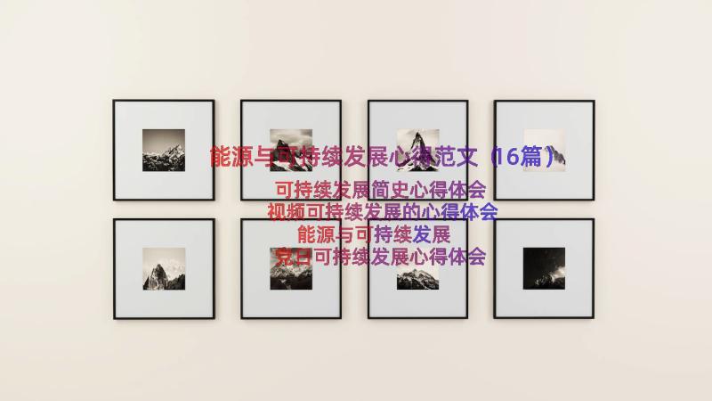 能源与可持续发展心得范文（16篇）