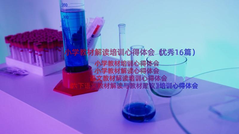 小学教材解读培训心得体会（优秀16篇）