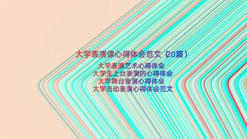 大学表演课心得体会范文（20篇）