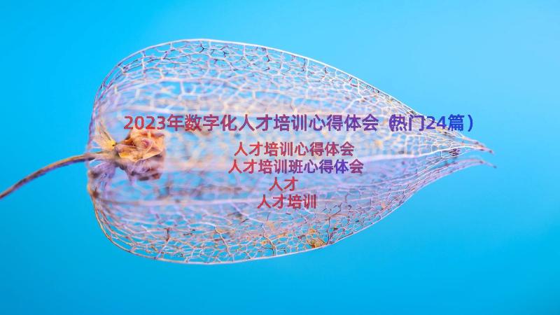 2023年数字化人才培训心得体会（热门24篇）