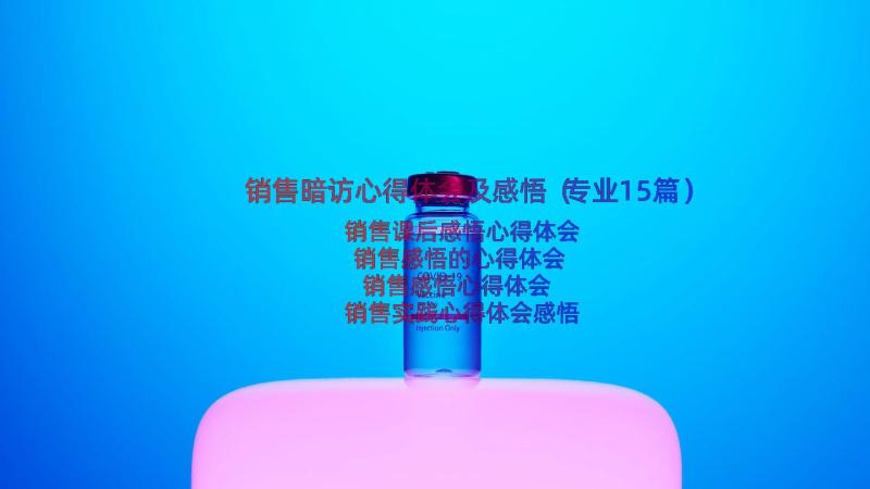 销售暗访心得体会及感悟（专业15篇）