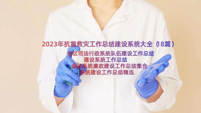 2023年抗震救灾工作总结建设系统大全（18篇）