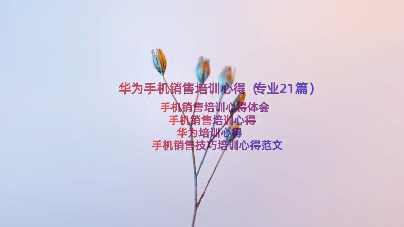 华为手机销售培训心得（专业21篇）