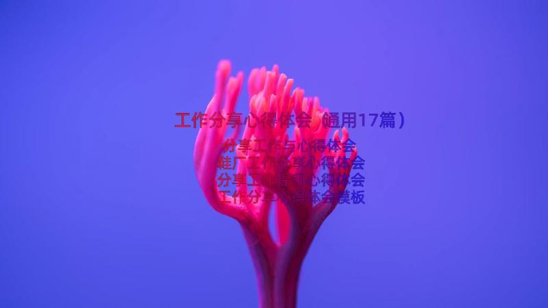 工作分享心得体会（通用17篇）