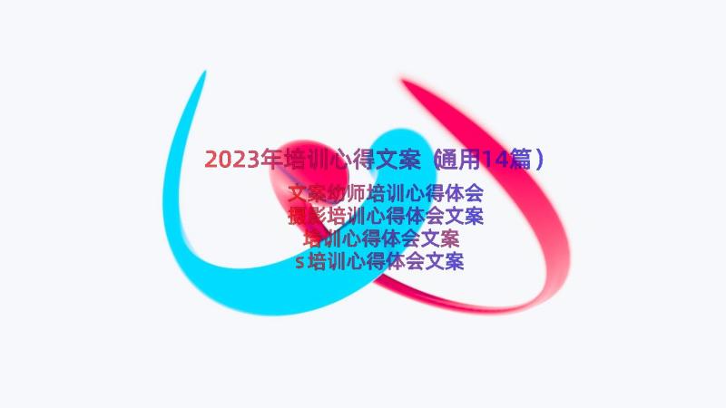 2023年培训心得文案（通用14篇）