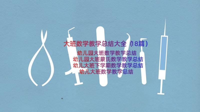 大班数学教学总结大全（18篇）