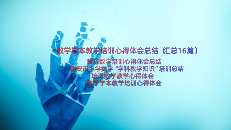 数学学本教学培训心得体会总结（汇总16篇）