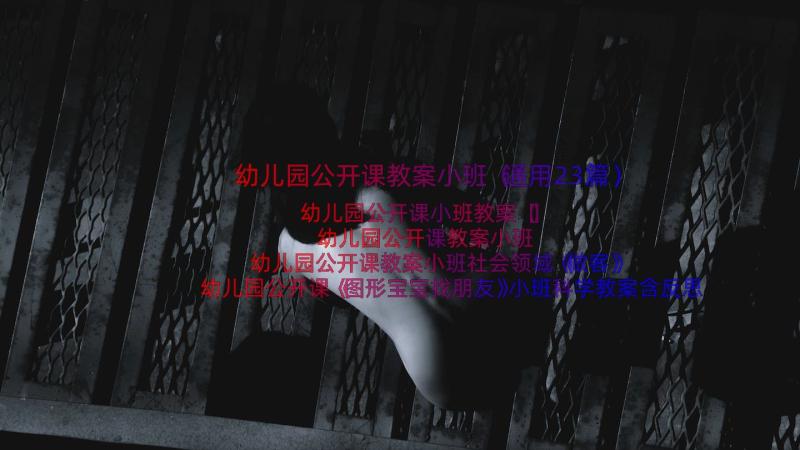 幼儿园公开课教案小班（通用23篇）