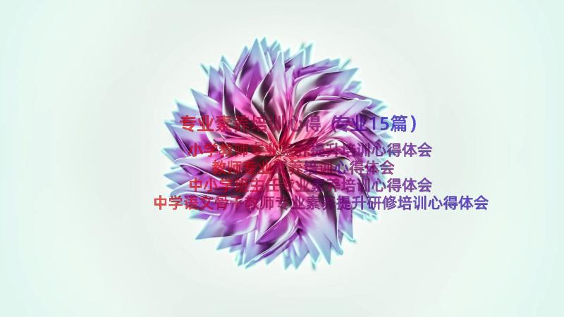 专业素养培训心得（专业15篇）