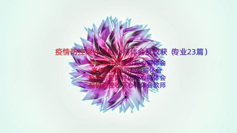 疫情防控案件风险心得体会及收获（专业23篇）