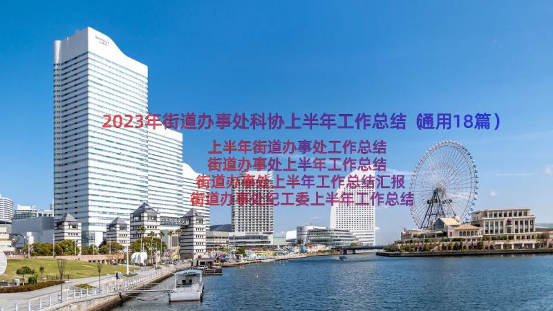 2023年街道办事处科协上半年工作总结（通用18篇）