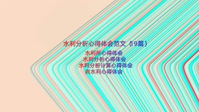 水利分析心得体会范文（19篇）