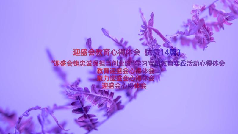 迎盛会教育心得体会（优质14篇）