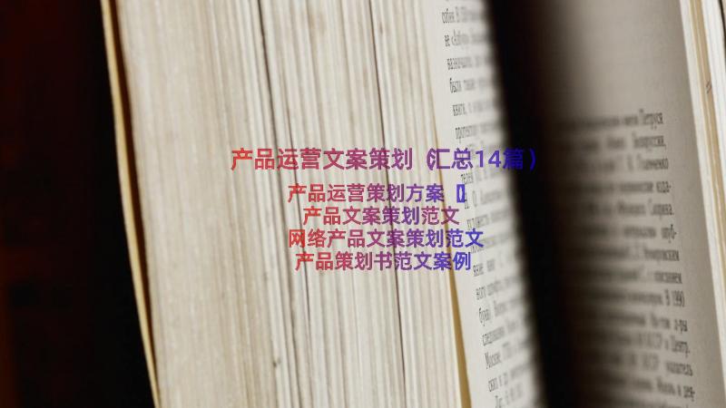 产品运营文案策划（汇总14篇）