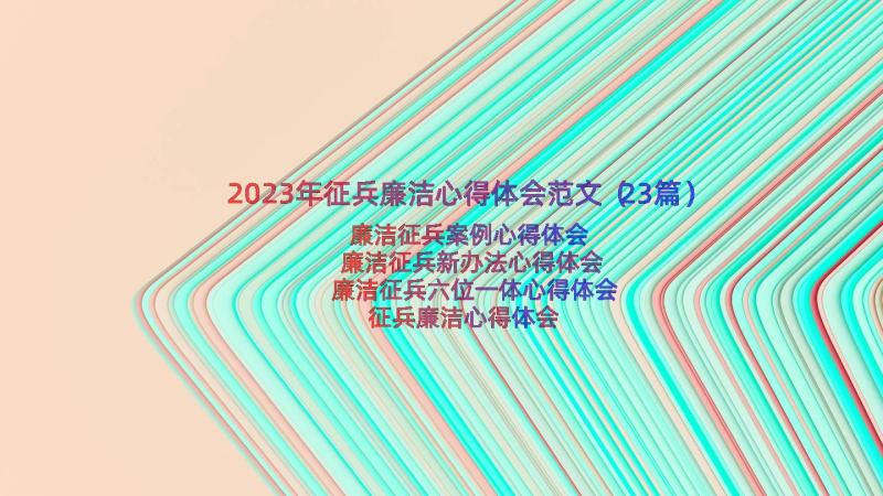 2023年征兵廉洁心得体会范文（23篇）