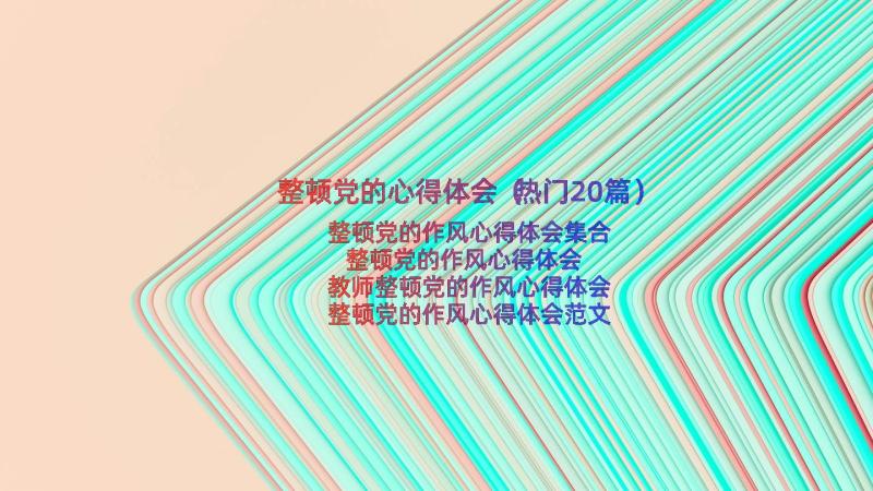 整顿党的心得体会（热门20篇）