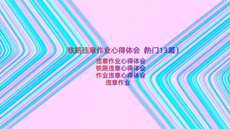 铁路违章作业心得体会（热门13篇）