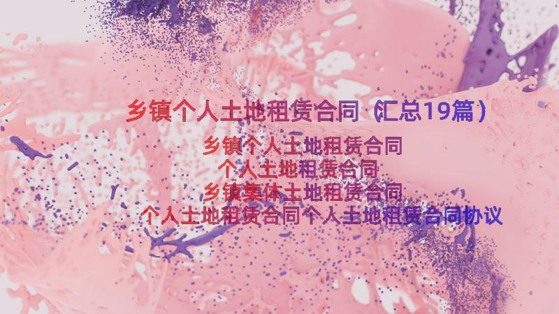 乡镇个人土地租赁合同（汇总19篇）