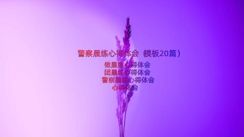 警察晨练心得体会（模板20篇）