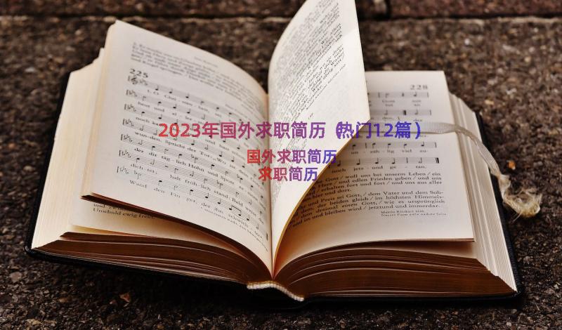 2023年国外求职简历（热门12篇）