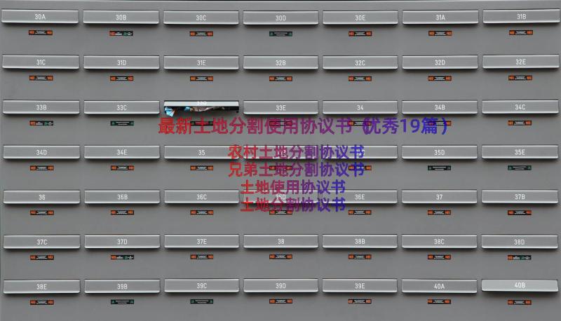 最新土地分割使用协议书（优秀19篇）