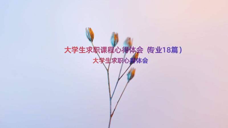 大学生求职课程心得体会（专业18篇）