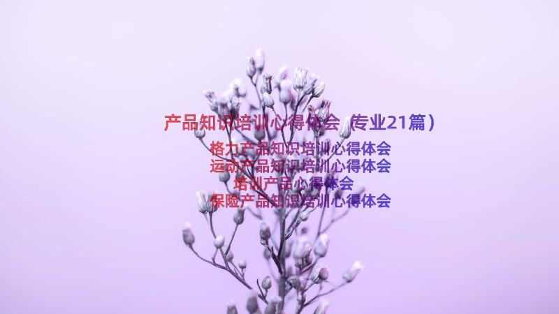 产品知识培训心得体会（专业21篇）