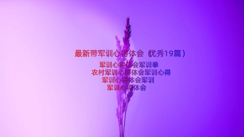 最新带军训心得体会（优秀19篇）