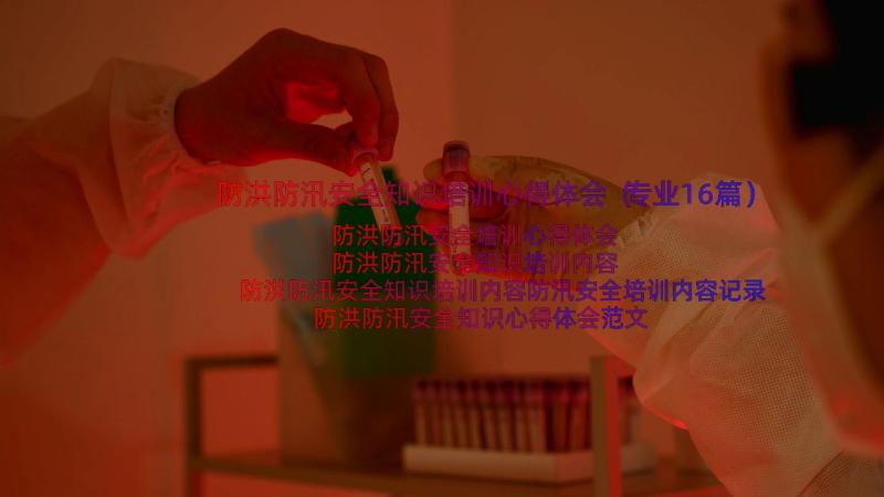 防洪防汛安全知识培训心得体会（专业16篇）