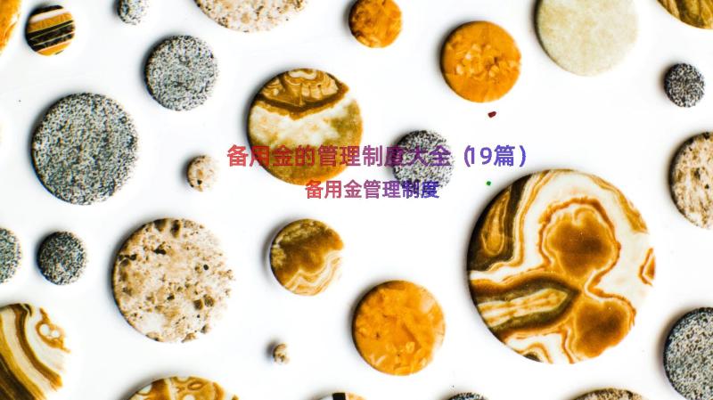 备用金的管理制度大全（19篇）