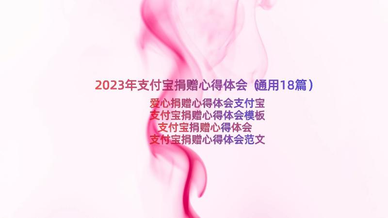 2023年支付宝捐赠心得体会（通用18篇）