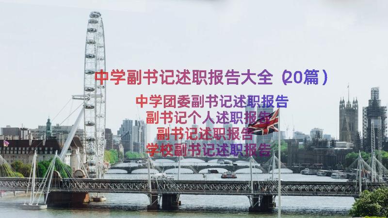 中学副书记述职报告大全（20篇）