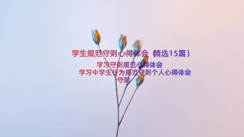 学生规范守则心得体会（精选15篇）