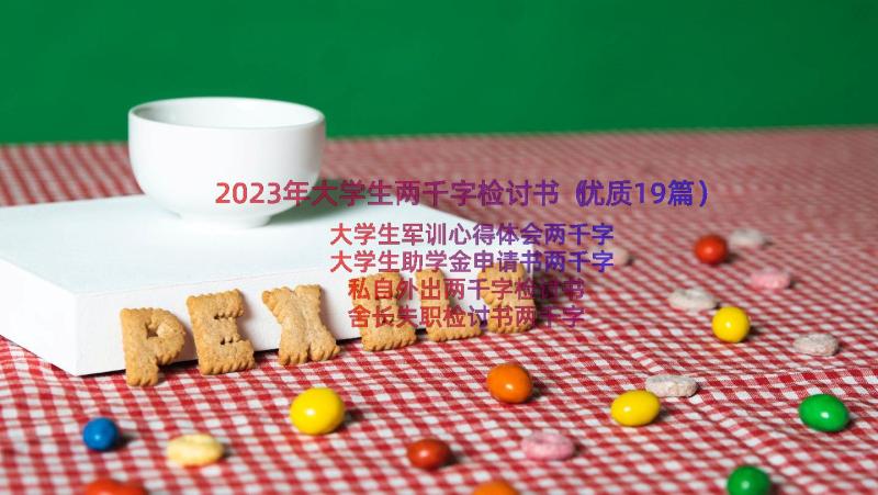 2023年大学生两千字检讨书（优质19篇）