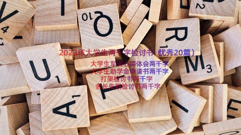 2023年大学生两千字检讨书（优秀20篇）