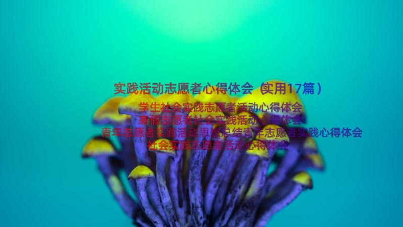 实践活动志愿者心得体会（实用17篇）