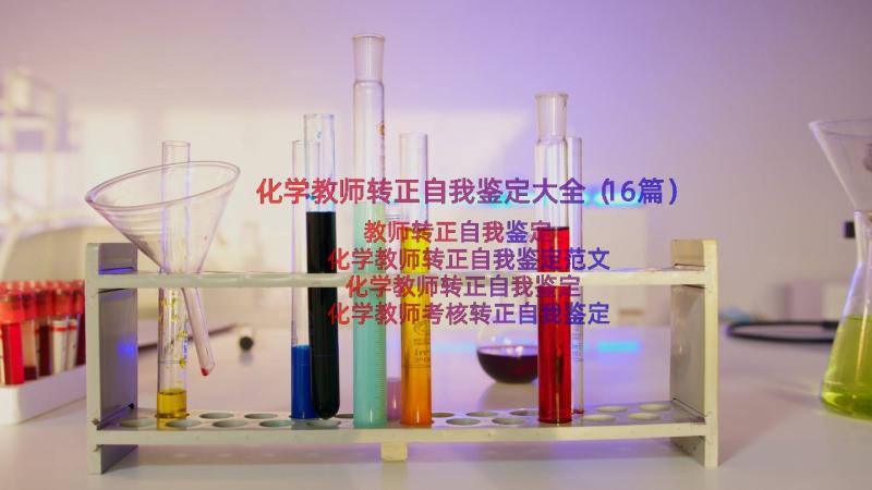 化学教师转正自我鉴定大全（16篇）