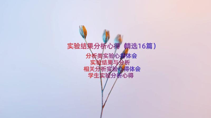 实验结果分析心得（精选16篇）