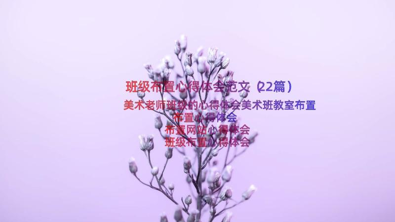 班级布置心得体会范文（22篇）