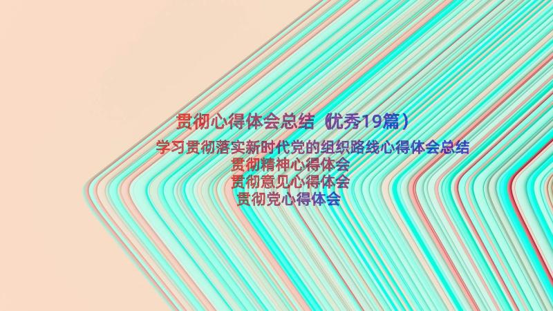 贯彻心得体会总结（优秀19篇）