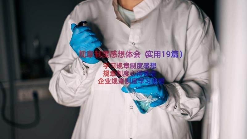 规章制度感想体会（实用19篇）