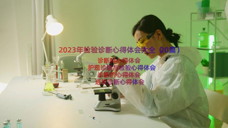 2023年检验诊断心得体会大全（20篇）