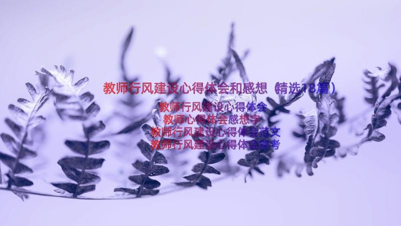 教师行风建设心得体会和感想（精选18篇）