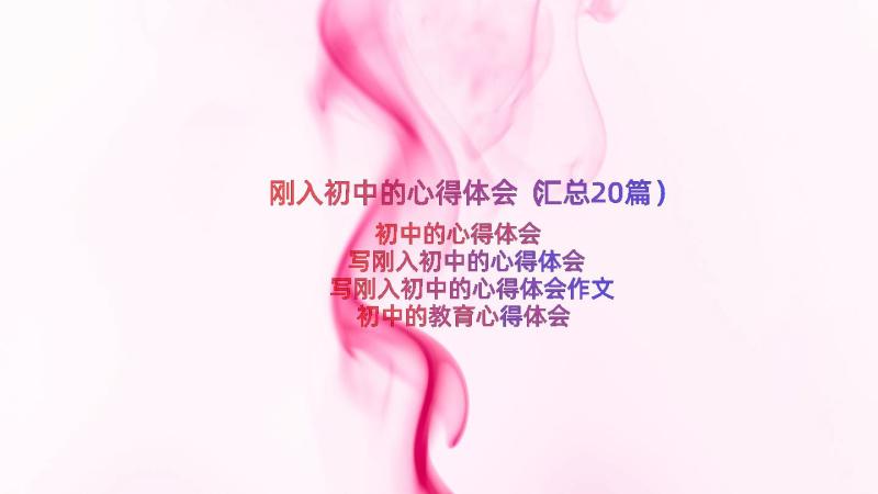 刚入初中的心得体会（汇总20篇）