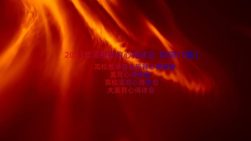 2023年高校美育心得体会（实用17篇）