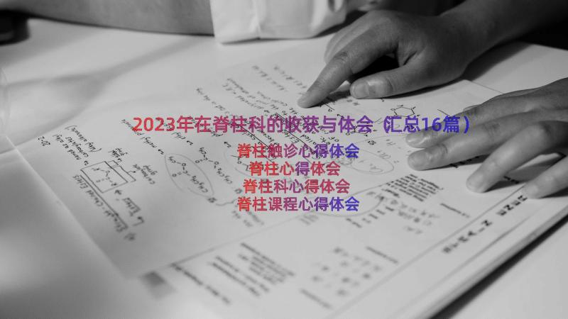 2023年在脊柱科的收获与体会（汇总16篇）