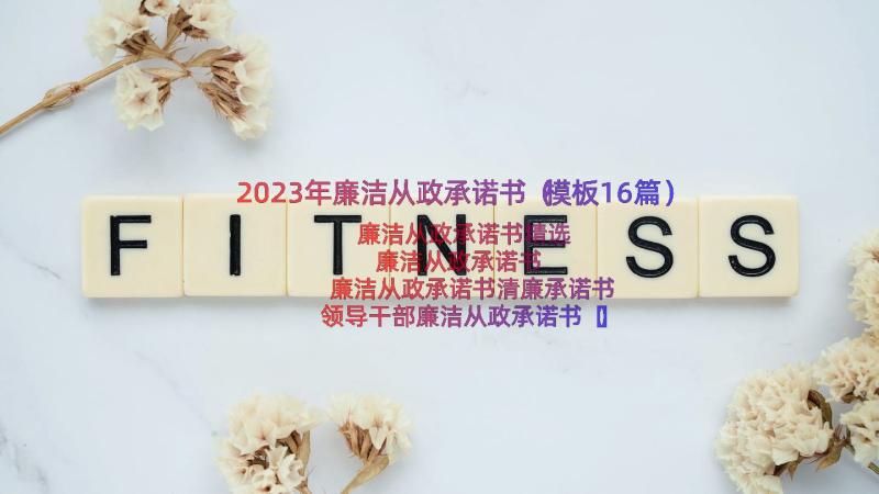 2023年廉洁从政承诺书（模板16篇）