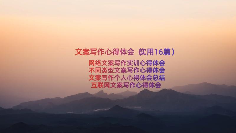 文案写作心得体会（实用16篇）