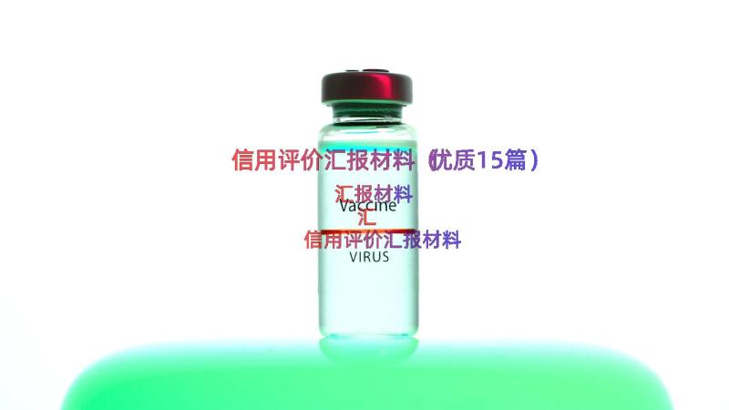 信用评价汇报材料（优质15篇）