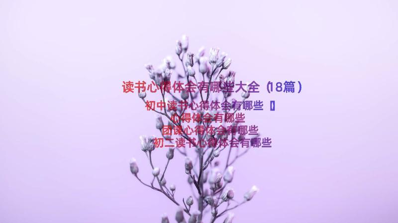 读书心得体会有哪些大全（18篇）